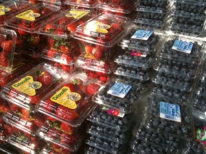 Strawberries & Blueberries at the Local Market Berries