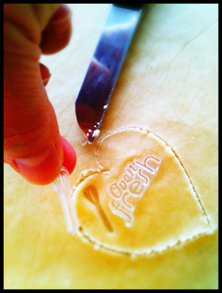 Heart-Shaped Cookie Cutter with Oven Fresh and Spatula Stamp