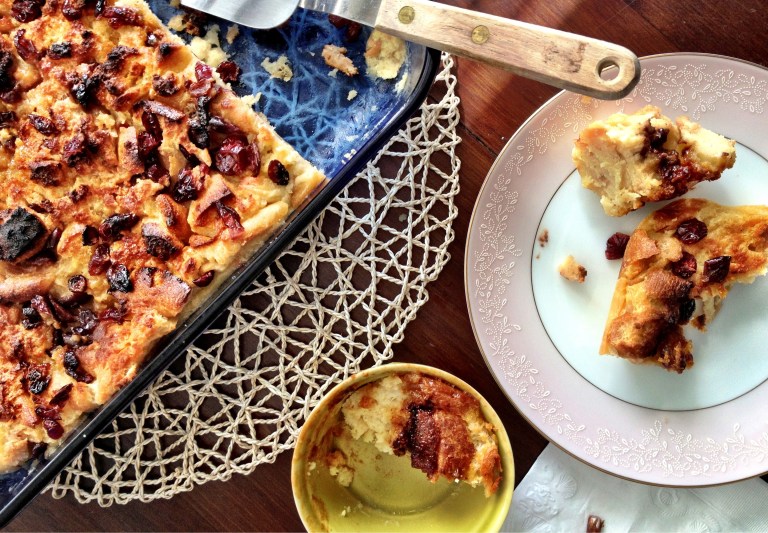 Cranberry White Chocolate Bread Pudding